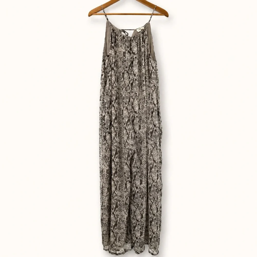 Storia Women Small Wide Leg Jumpsuit Snakeskin Anthropologie Flowy Breezy Summer